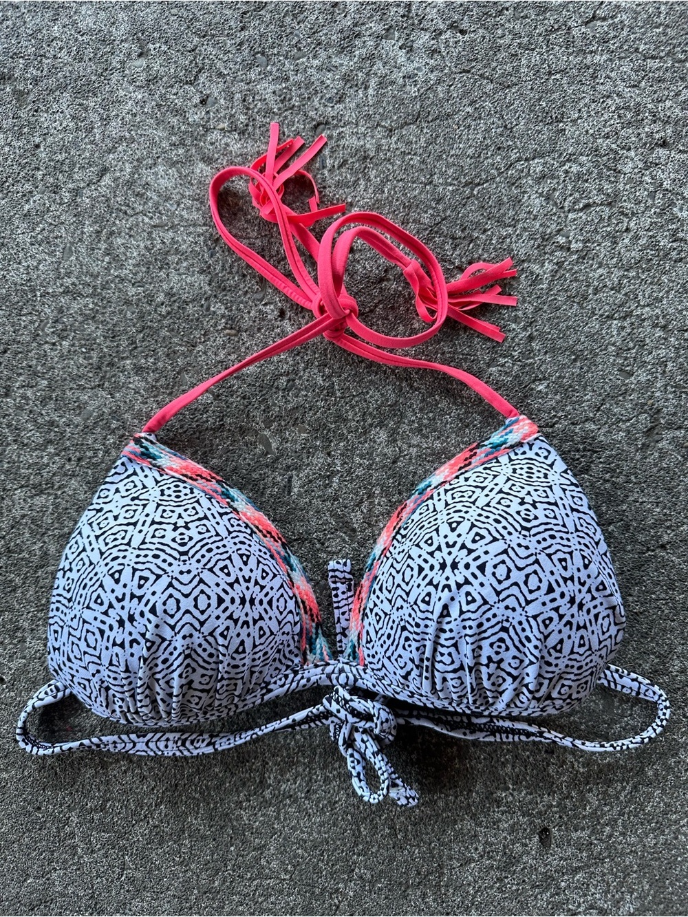 Malibu Printed Padded Traingle Bikini Top
